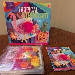 Craft-Tastic Tropical String Art Flamingo Fun for Everyone Pineapple 2 Canvases